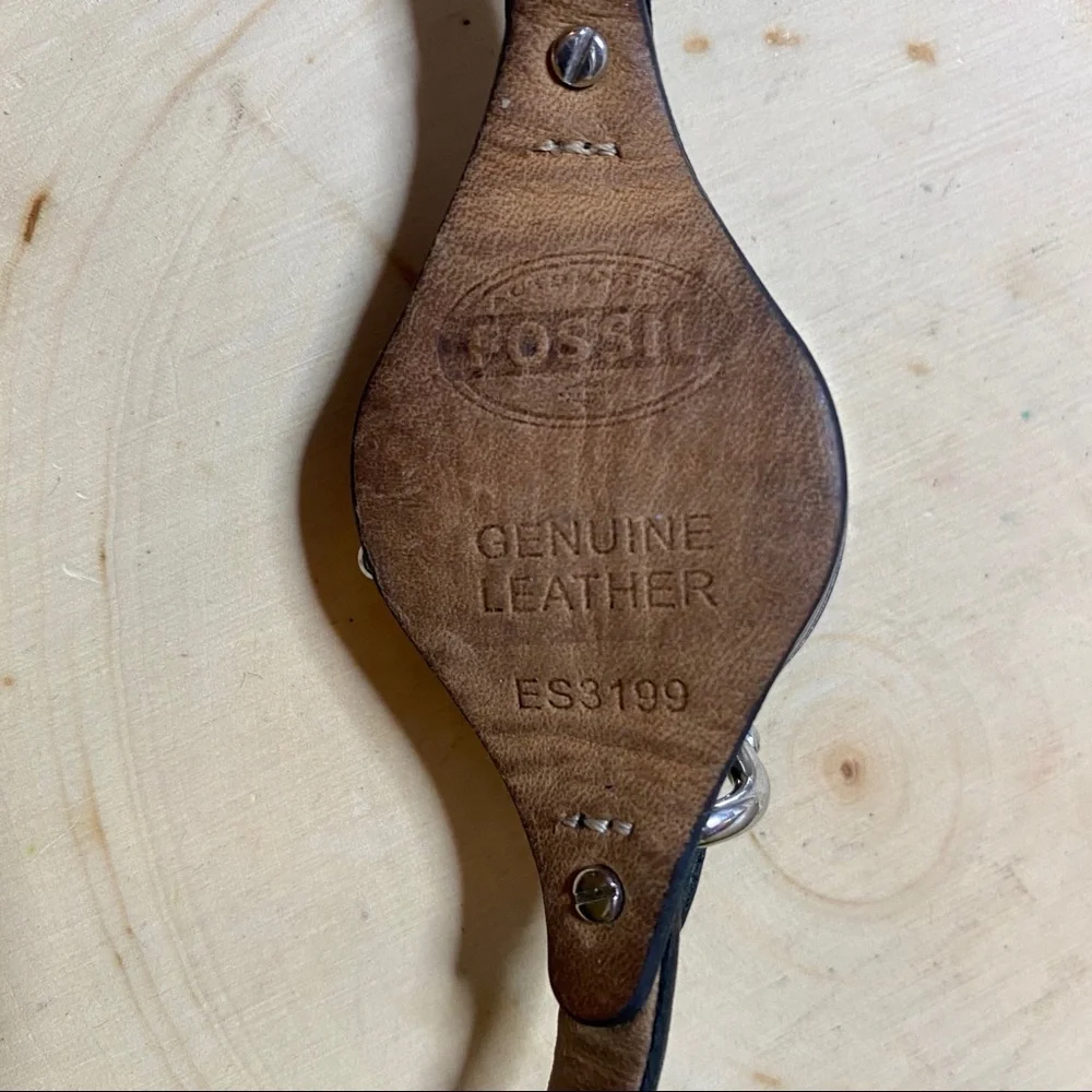 Fossil‎ Georgia black leather watch ES3199
